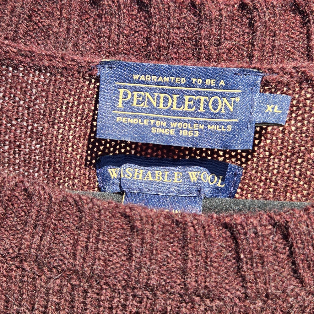 Pendleton Women's Maroon Wool Sweater - Washable Wool
